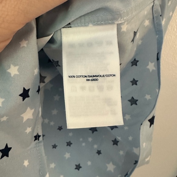 Lands End Shirt No Iron Supima Button Up Blue/White Stripe Long Sleeve Women 1X - Picture 4 of 5